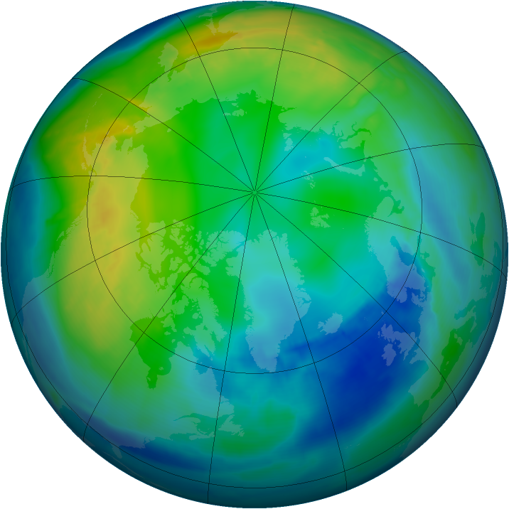 Arctic ozone map for 13 November 2008
